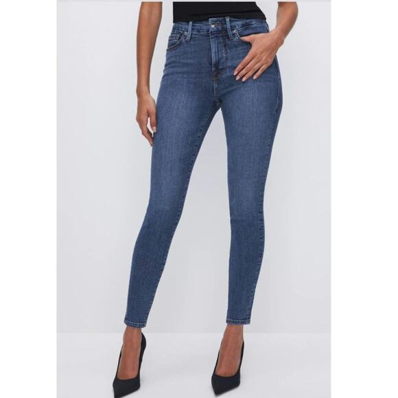 Good American Good Legs Skinny Cropped Ankle Jeans Blue Denim Size 6 Sculpting - Picture 14 of 14
